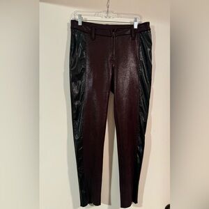 Lola & Sophie shiny vegan leather brown / black S